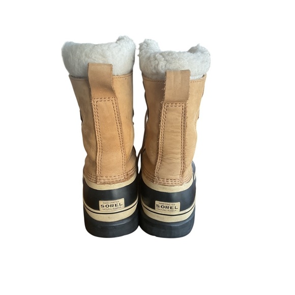 Sorel Caribou Winter Boots Tan Black Waterproof Shearling Men 7 main image 5